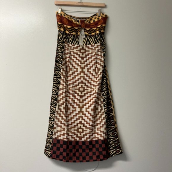 Anthropologie Brown Nwot Verb Pallavi Singhee Geo Cut-out Midi Night Out Dress - Picture 4 of 8